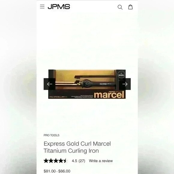 PAUL MITCHELL PRO TOOLS Express Gold Curl Marcel Titanium Curling Iron .75” - Picture 9 of 9